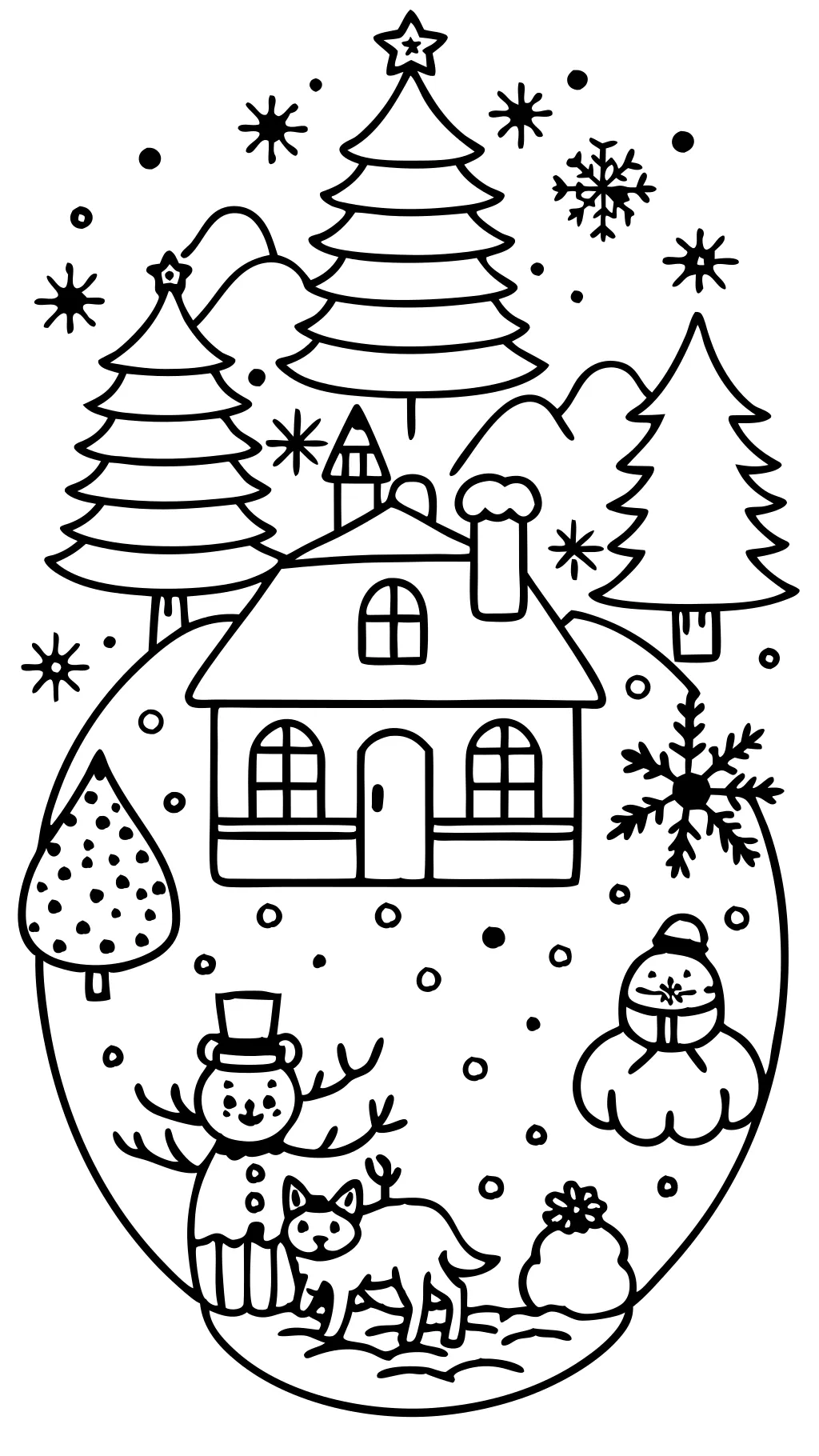 coloring pages of winter wonderland